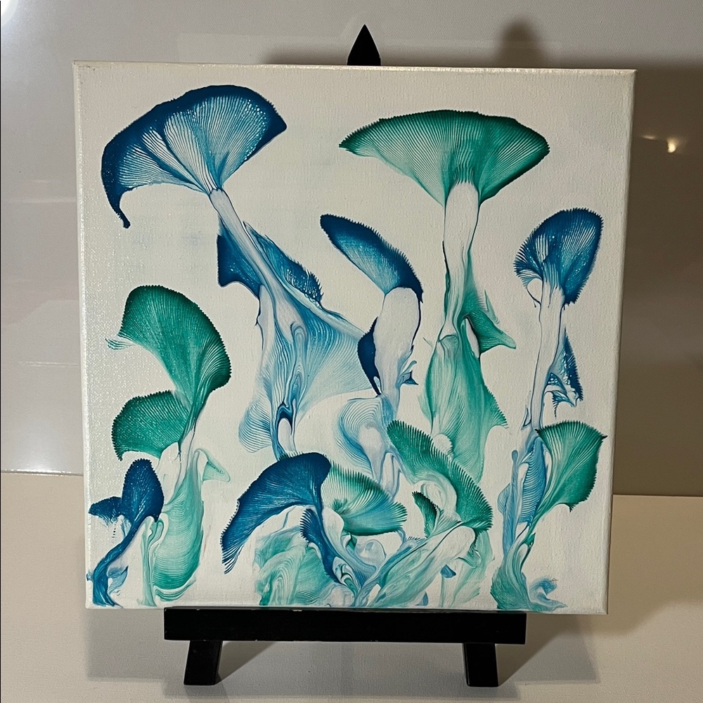 Abstract Blue and Green Canvas Art